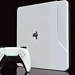 Biała konsola z kontrolerem, zapowiedź przyszłości gamingu - playstation 7.