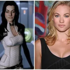 Miranda Lawson z Mass Effect obok aktorki Yvonne Strahovski.