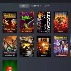 Gry uruchamiane przez dosbox: One Must Fall 2097, Warcraft, Jazz Jackrabbit, Syndicate, DOOM, Epic Pinball, The Black Cauldron, Wolfenstein 3D, Command & Conquer, Heretic, Commander Keen.
