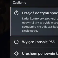 Menu zasilania PS5: opcja "Wyłącz konsolę PS5" jest widoczna, pokazując jak wyłączyć PS5.