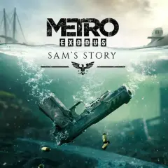 Podwodny świat z pistoletem i pociskami. Logo Metro Exodus Sam's Story.