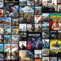Kolekcja gier Ubisoft: Assassin's Creed Valhalla, Far Cry 6, Watch Dogs Legion i wiele innych tytułów.