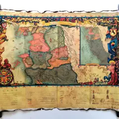 Mapa Północnych Królestw, z widoczną stolicą Temerii, Vizimą, oraz innymi krainami i miastami.