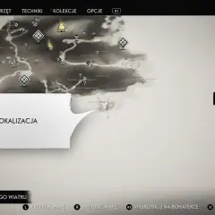 Mapa z gry Ghost of Tsushima, z zaznaczoną "NIEODKRYTA LOKALIZACJA". Może to być zakazana kapliczka.
