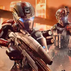Dwóch żołnierzy w futurystycznych zbrojach, gotowych do walki. Czy to zapowiedź Mass Effect 5?