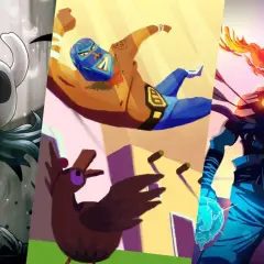 Triumwirat gier typu metroidvania: Bezimienny z Hollow Knight, zapaśnik z Guacamelee! i Płomienny z Dead Cells.
