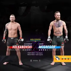 Wybór zawodników w grze UFC: Alexander Volkanovski kontra Conor McGregor.