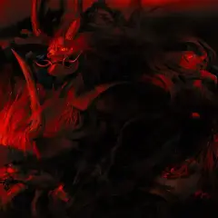 Mroczne, demoniczne maski w czerwonym świetle. Klimat niczym z Ghost of Tsushima tryb legend.