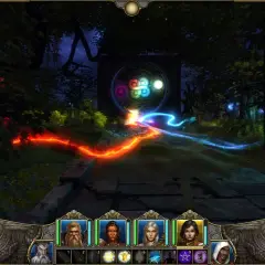 Magiczna brama w lesie, ścieżka pełna ognia i lodu. Bohaterowie przygotowują się do kolejnego etapu w tej grze typu dungeon crawler.