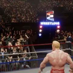 Wrestler w czerwonych spodenkach wchodzi na ring, tłum szaleje. To będzie no mercy game!