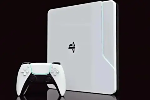Biała konsola z kontrolerem, zapowiedź przyszłości gamingu - playstation 7.