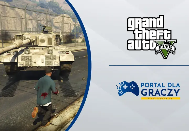 Uciekający przed czołgiem gracz w GTA V. Szukasz kodu na czołg w GTA 5?