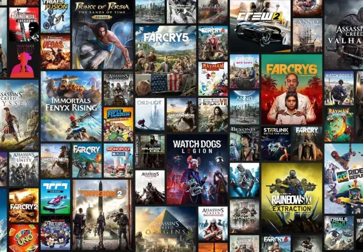 Kolekcja gier Ubisoft: Assassin's Creed Valhalla, Far Cry 6, Watch Dogs Legion i wiele innych tytułów.