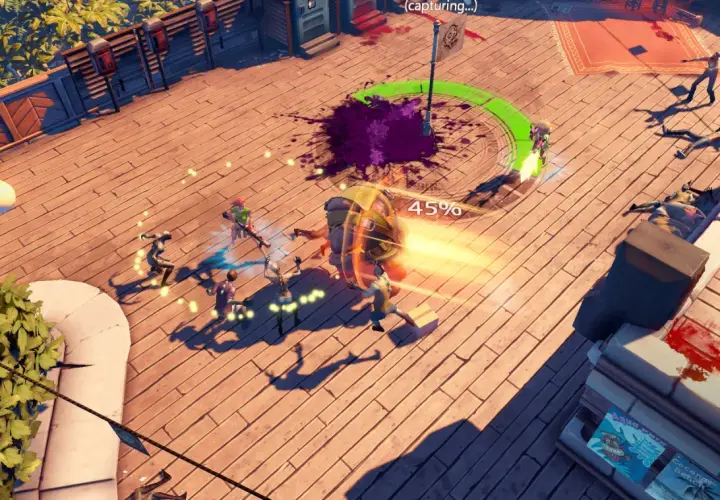 Walka z zombie na drewnianym molo, w tle tropikalna roślinność. Gracze walczą o przetrwanie w świecie Dead Island Epidemic.