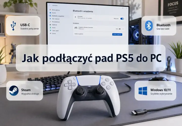 Jak podłączyć pada PS5 do PC? Zobacz, jak łatwo połączyć kontroler przez USB-C lub Bluetooth, by cieszyć się grami na Windows 10/11.
