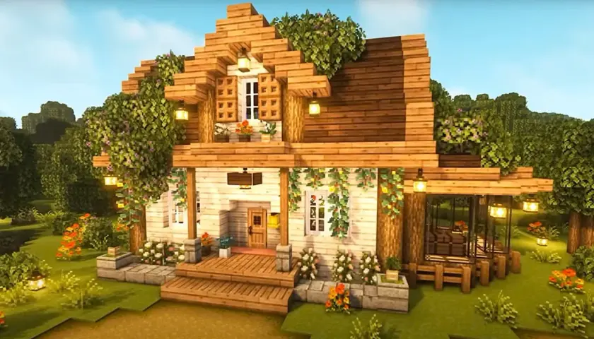 Jak łatwo zbudować piękny dom z drewna w Minecraft - poradnik
