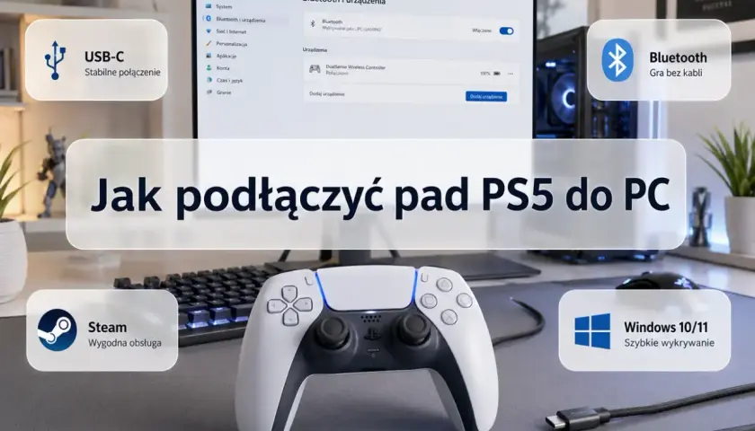 Jak podłączyć pada PS5 do PC? Zobacz, jak łatwo połączyć kontroler przez USB-C lub Bluetooth, by cieszyć się grami na Windows 10/11.