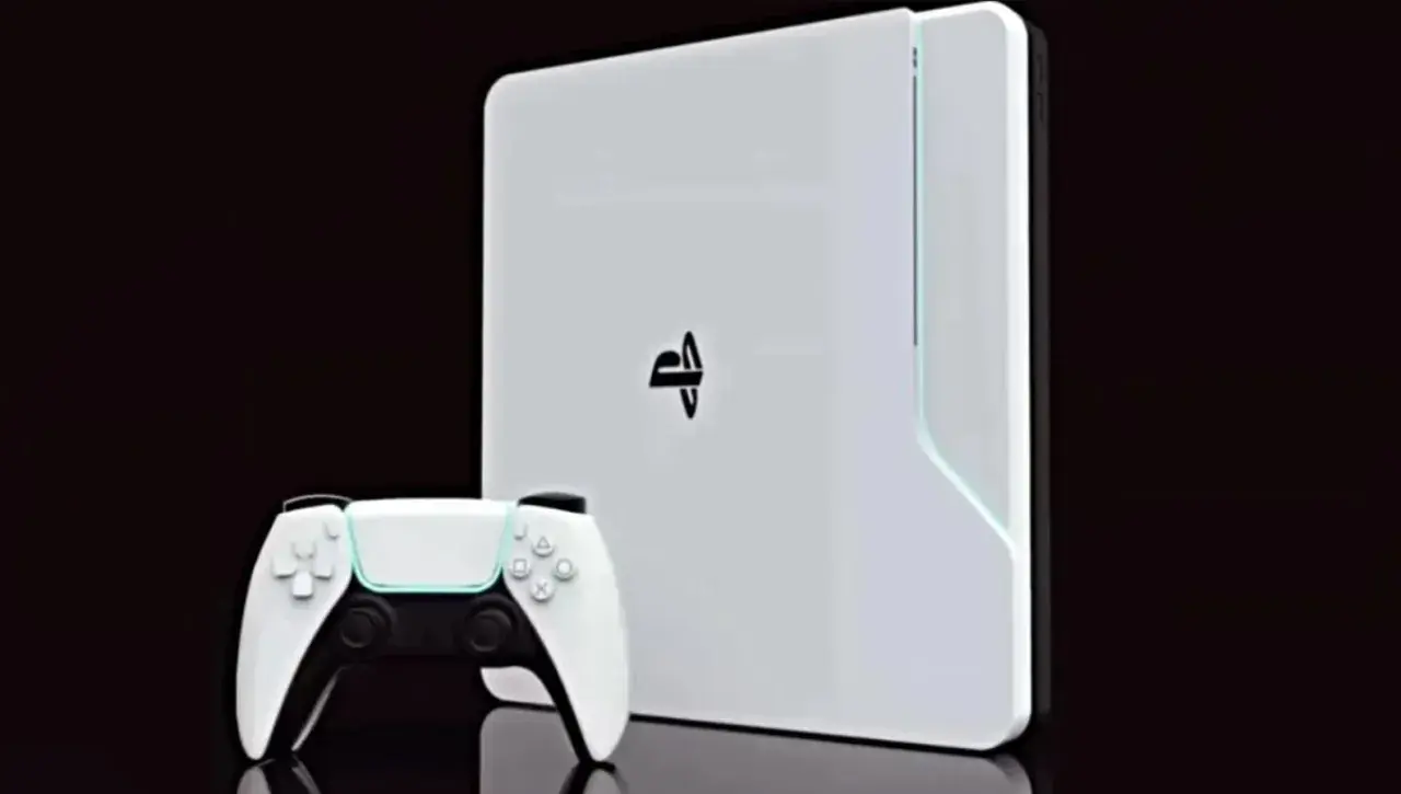 Biała konsola z kontrolerem, zapowiedź przyszłości gamingu - playstation 7.