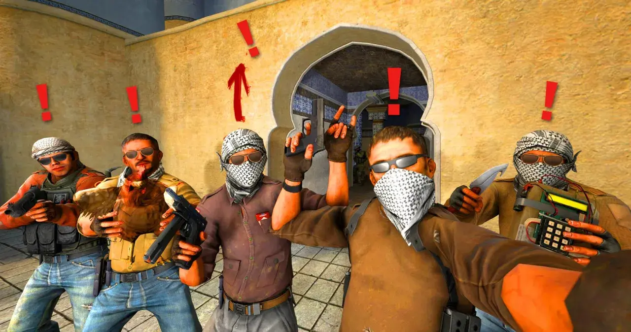 Pięciu graczy z CS:GO pozuje do selfie z kurczakiem i bombą. Pora na csa!