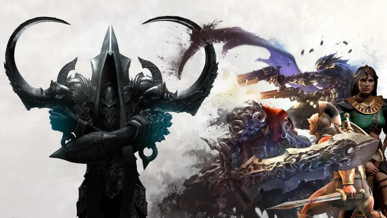 Mroczny rycerz i wojownicy szykują się do walki w epickich hack and slash games.
