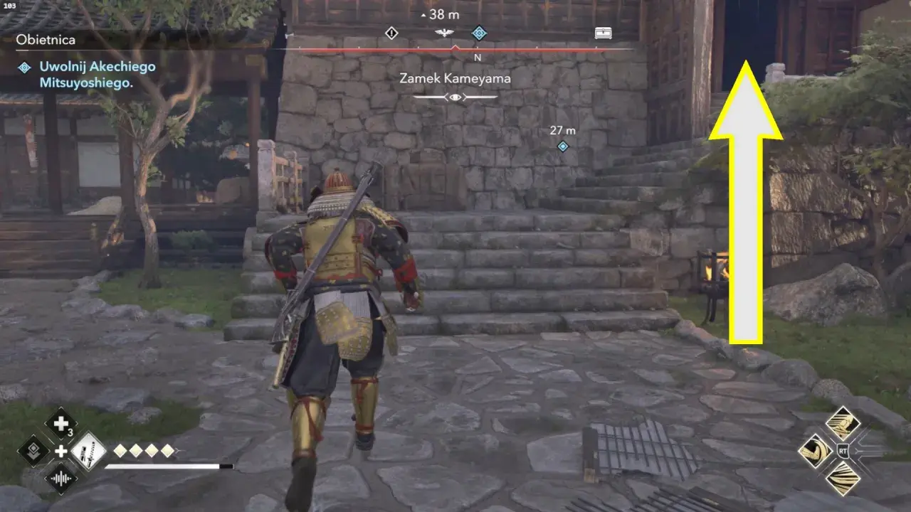 Samuraj w grze Assassin's Creed Bloodlines zmierza do zamku Kameyama.