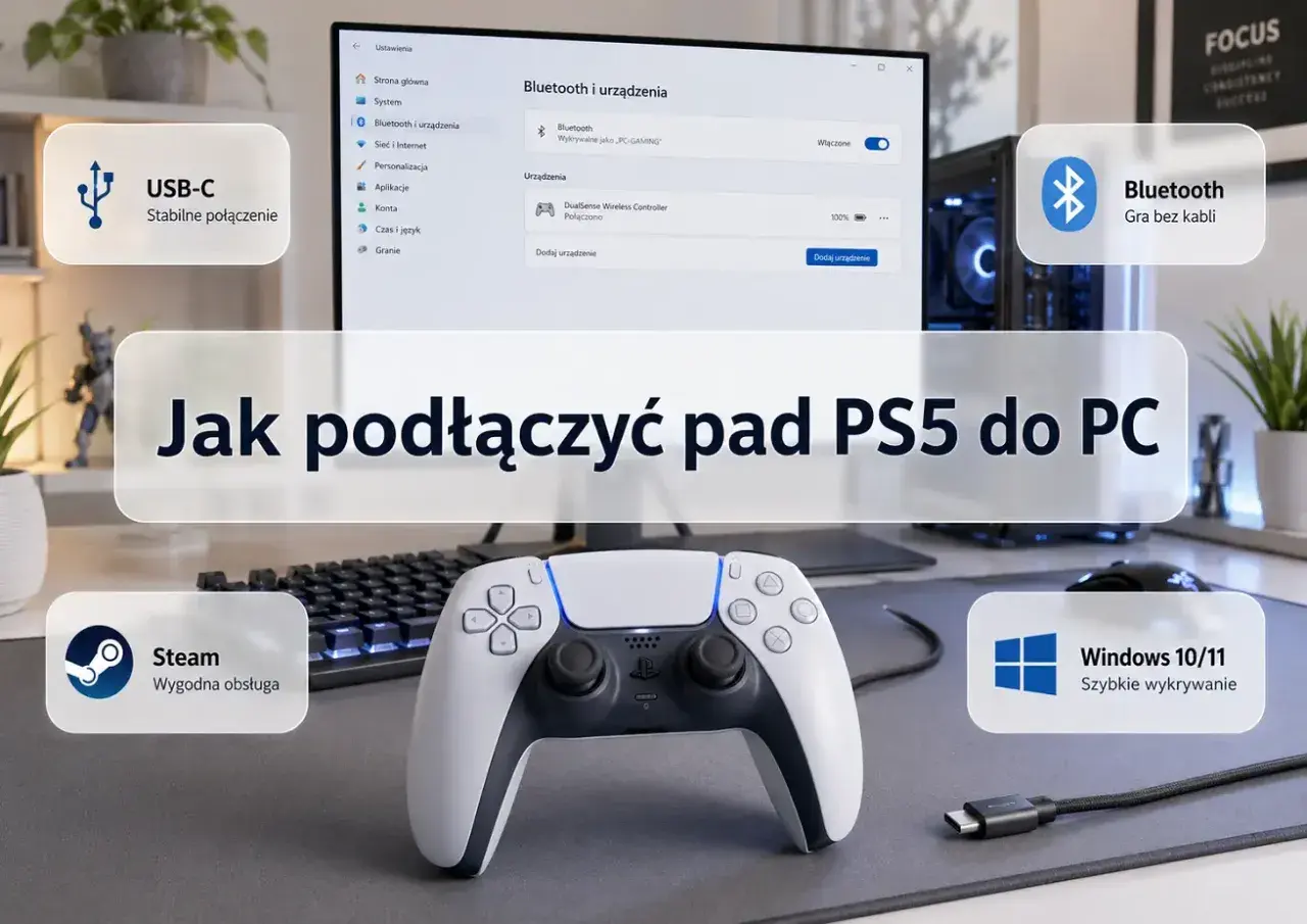 Jak podłączyć pada PS5 do PC? Zobacz, jak łatwo połączyć kontroler przez USB-C lub Bluetooth, by cieszyć się grami na Windows 10/11.