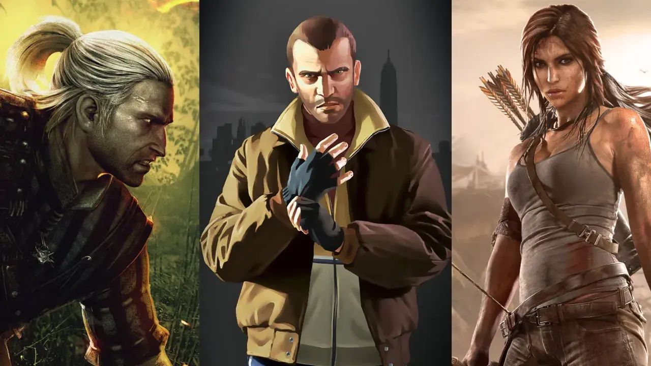 Geralt, Niko Bellic i Lara Croft – ikony niezapomnianych przygód w świecie stare gry komputerowe.