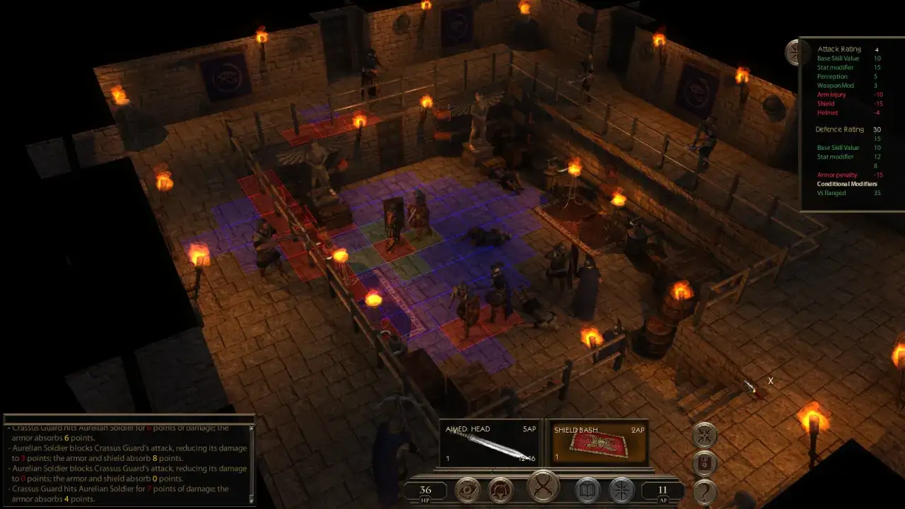 Taktyczna gra RPG z widokiem z góry, ukazująca walkę w starożytnym wnętrzu. To wiek dekadencji, gdzie każdy ruch ma znaczenie.