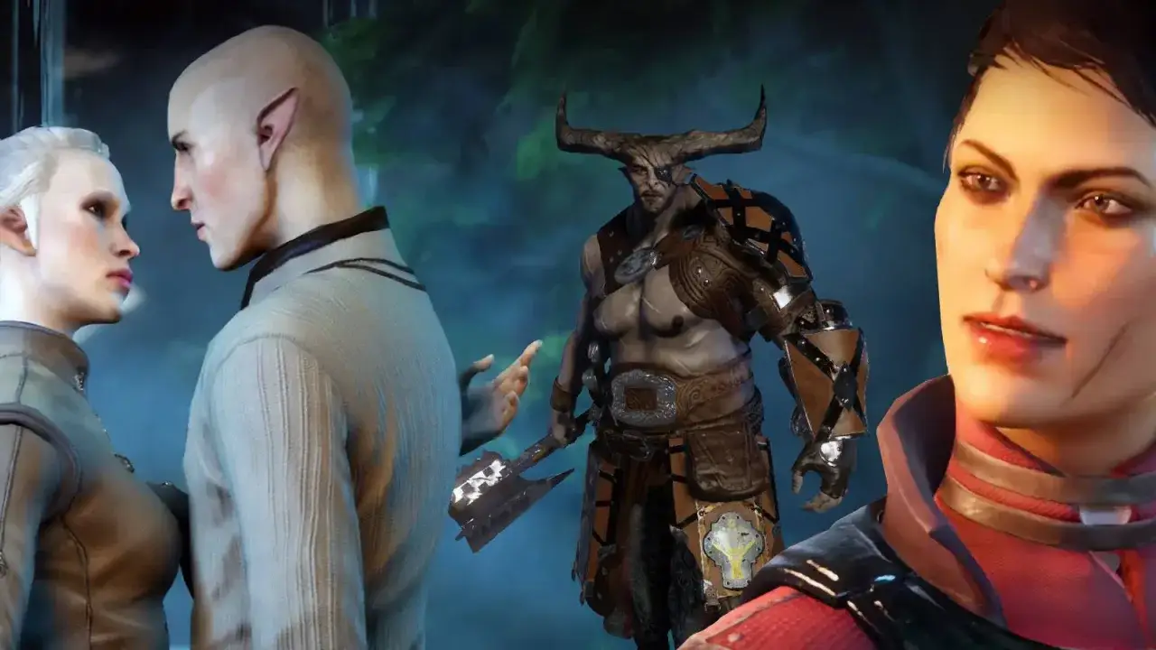 Elfy wpatrzone w siebie, podczas gdy Qunari i kobieta obserwują. Czy to początek romansów w Dragon Age: Inkwizycja?