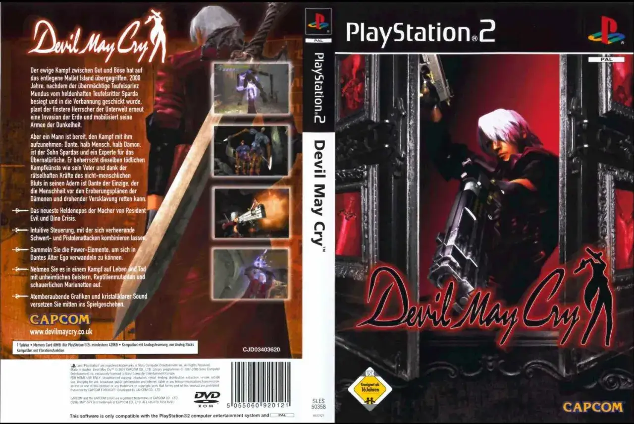 Dante, syn Spardy, walczy z demonami w grze Devil May Cry 1.