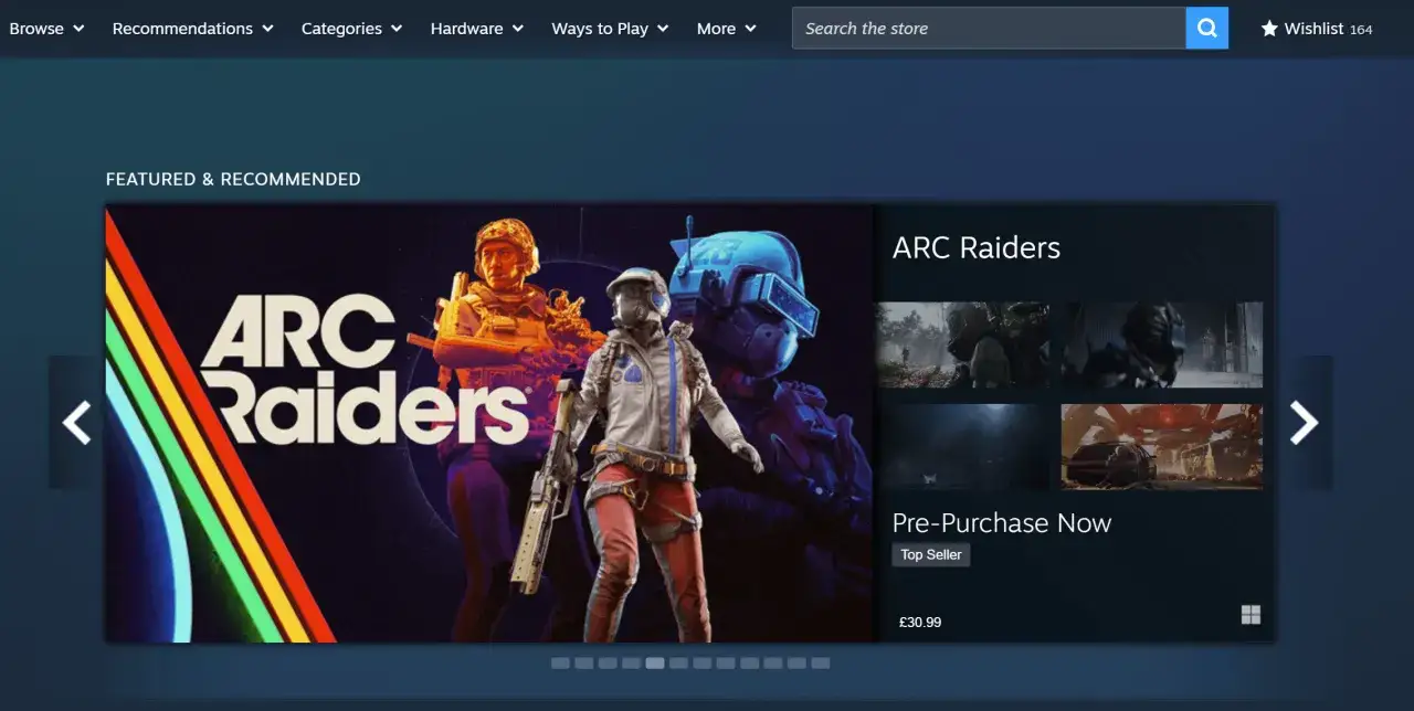 Na Steam można grać za darmo, ale gry są płatne. Tutaj widzisz grę 