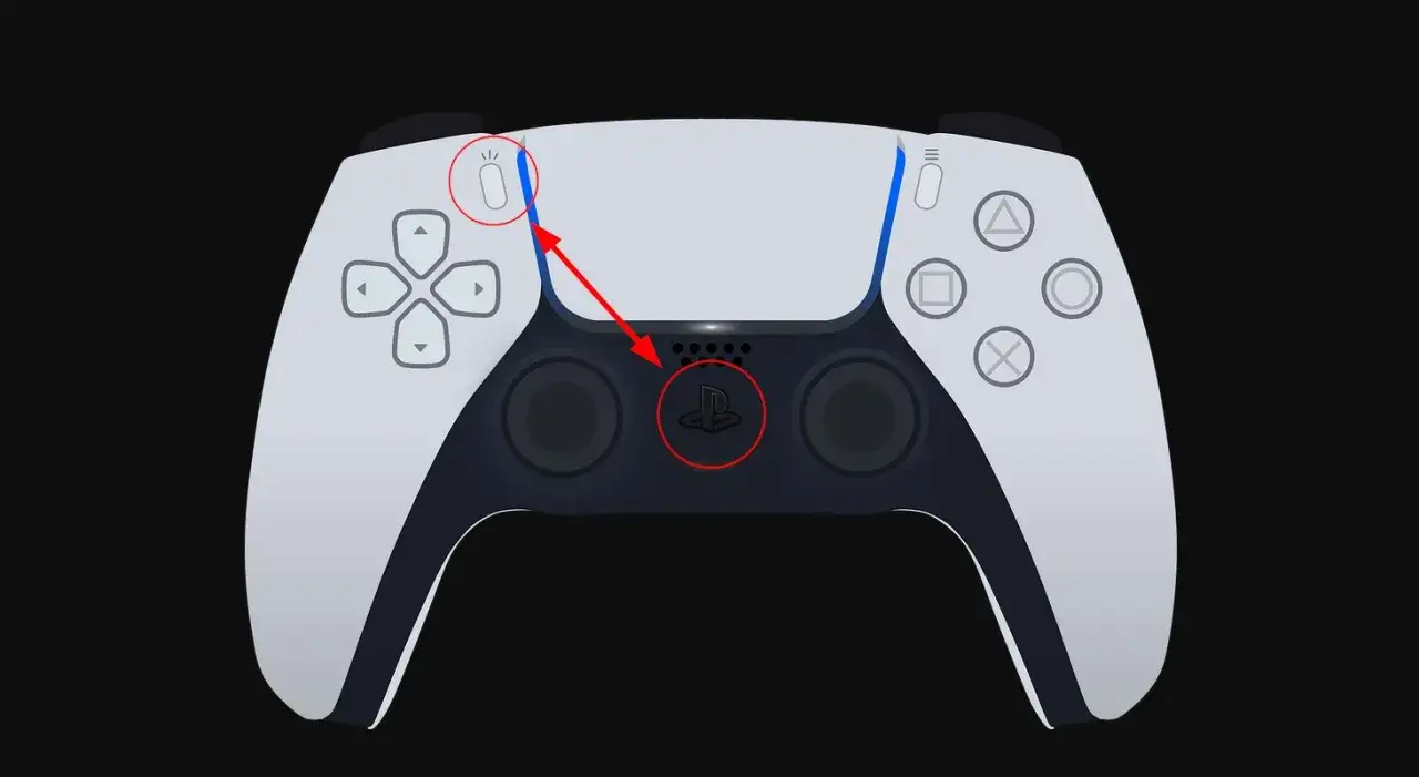 Jak podłączyć pada do PS4? Naciśnij przycisk PS na padzie, a następnie przycisk Create.